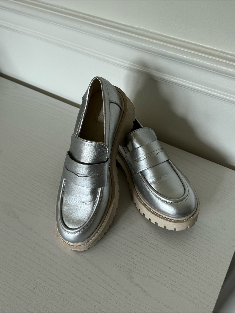 Bakers Silver Metallic Penny Loafers
